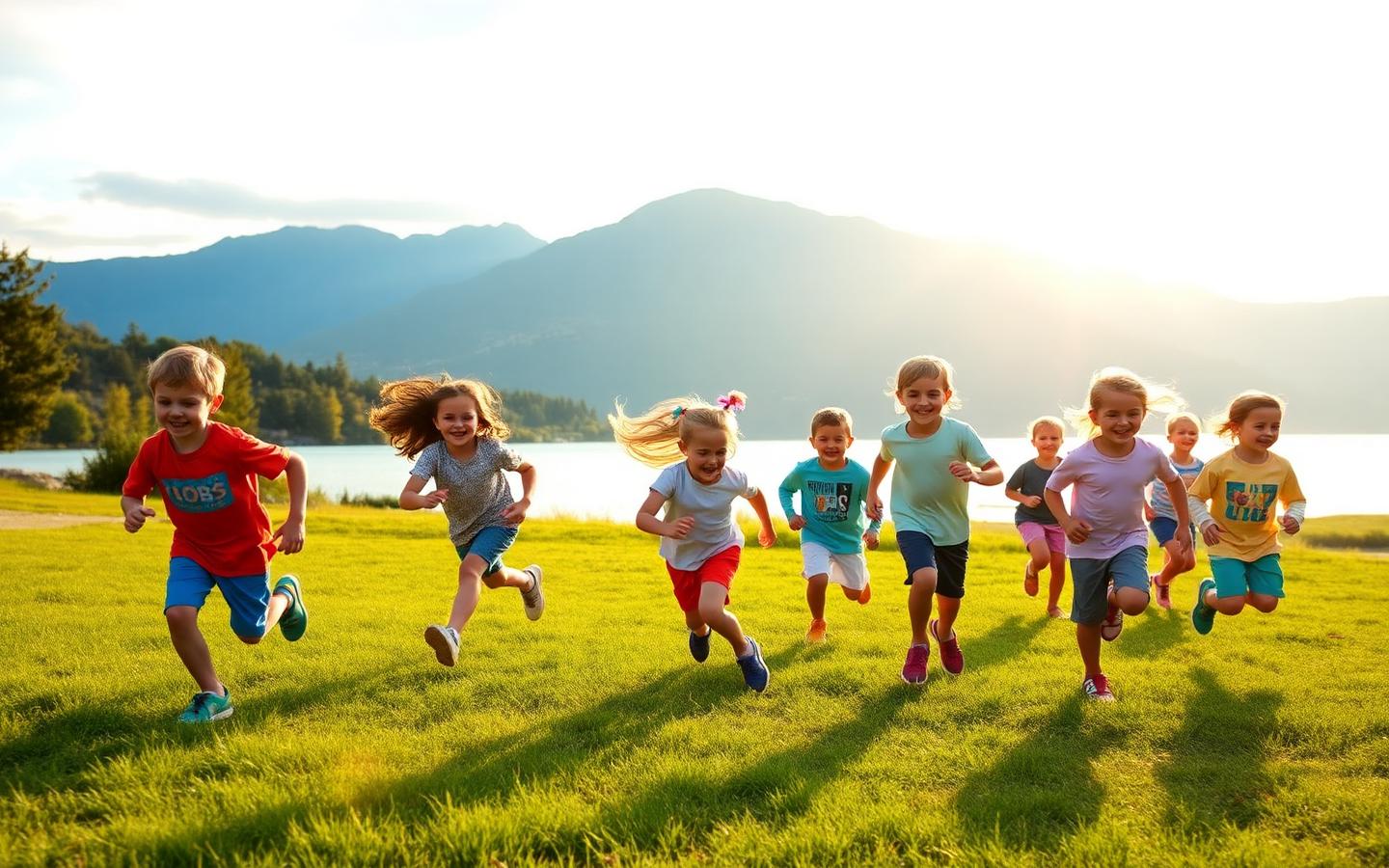 Enfants participant à un camp de vacances à Genève